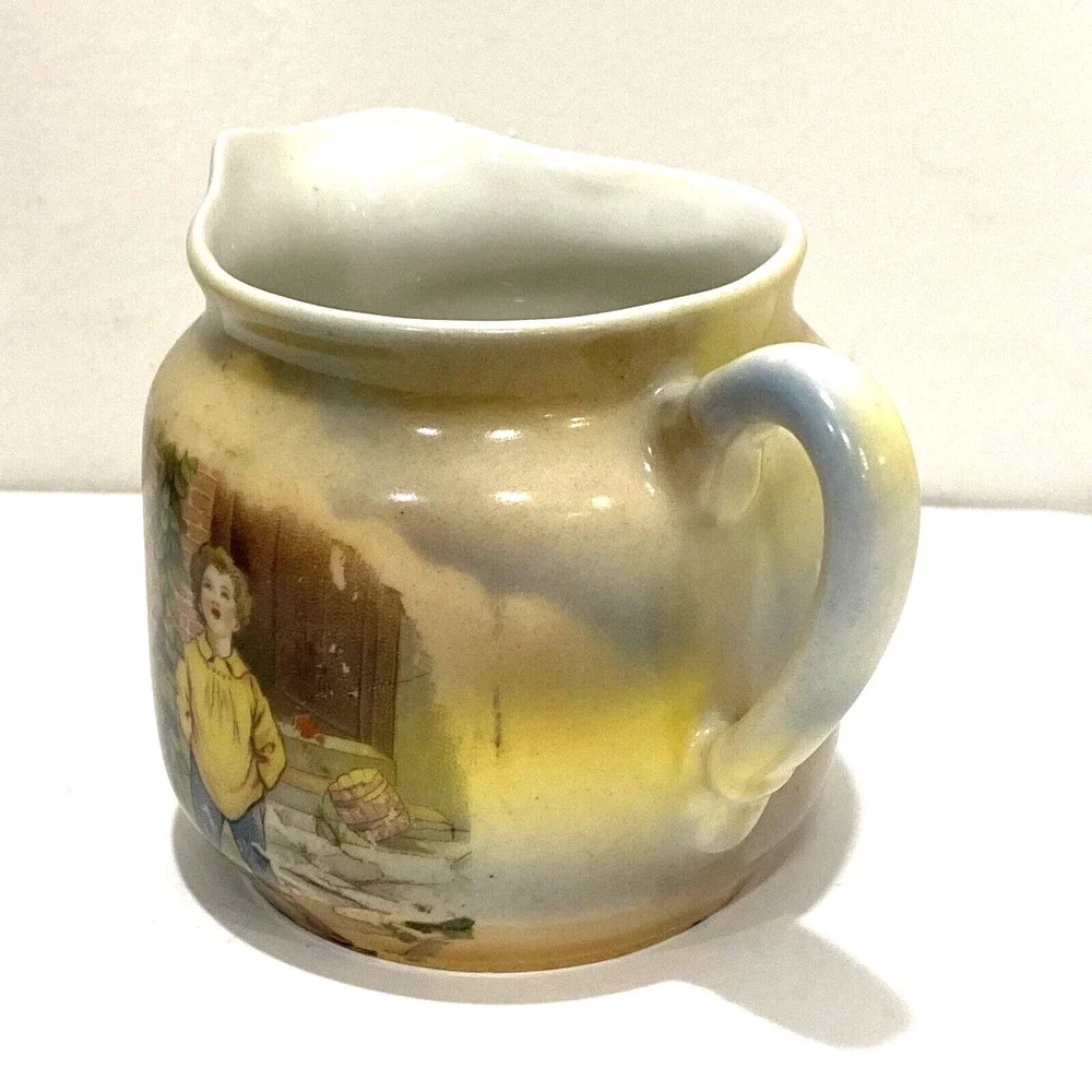 Antique Jack & the Beanstalk creamer 1910's by Three Crown China in Germany